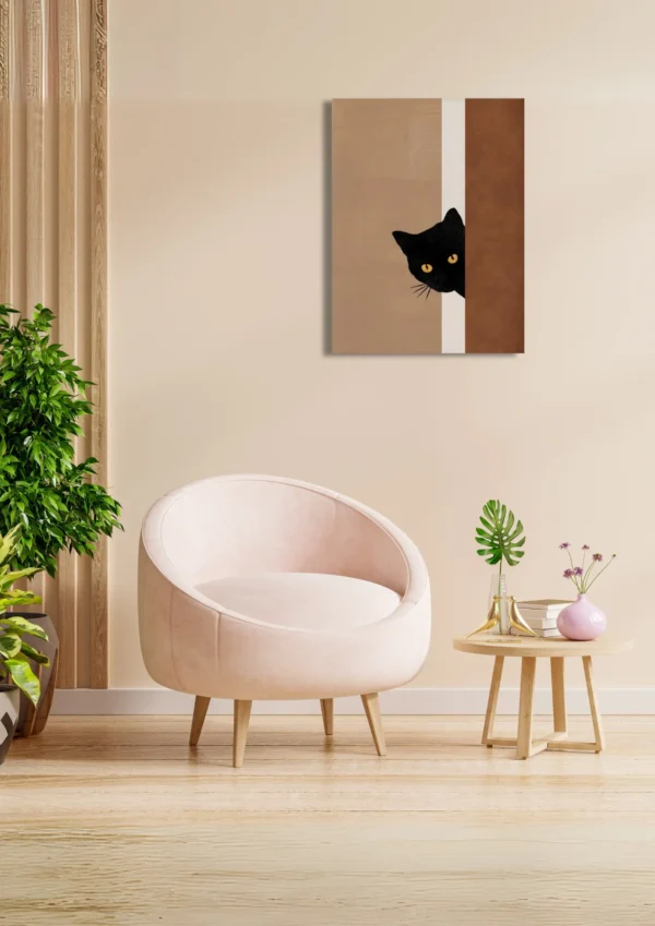 CUA-001-cover Cuadro "Gato curioso" 50x65 cm