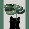 Cuadro "Gatito y Hojita" 50x65cm