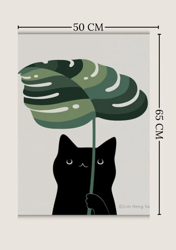 CUA-004-final Cuadro "Gatito y Hojita" 50x65cm