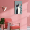 Cuadro "Cat and Flower" 40x65cm