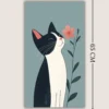Cuadro "Cat and Flower" 40x65cm