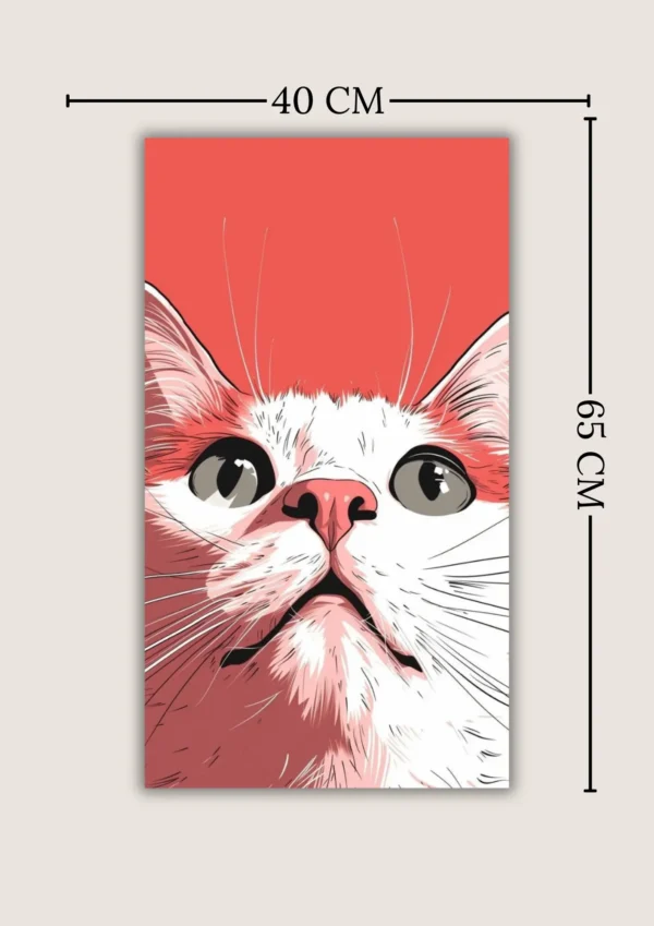 CUA-009-final Cuadro "The Curious Cat" 40x65cm