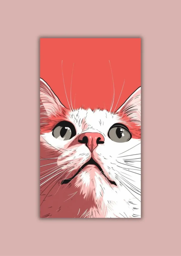 CUA-009-second Cuadro "The Curious Cat" 40x65cm