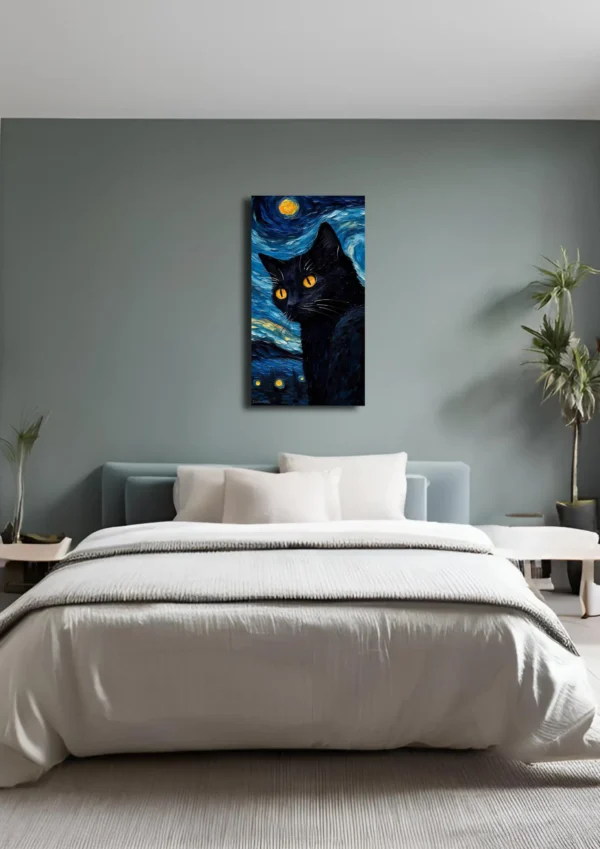 CUA-013 (2) Cuadro "Meowcent van Gogh" 40x60 cm