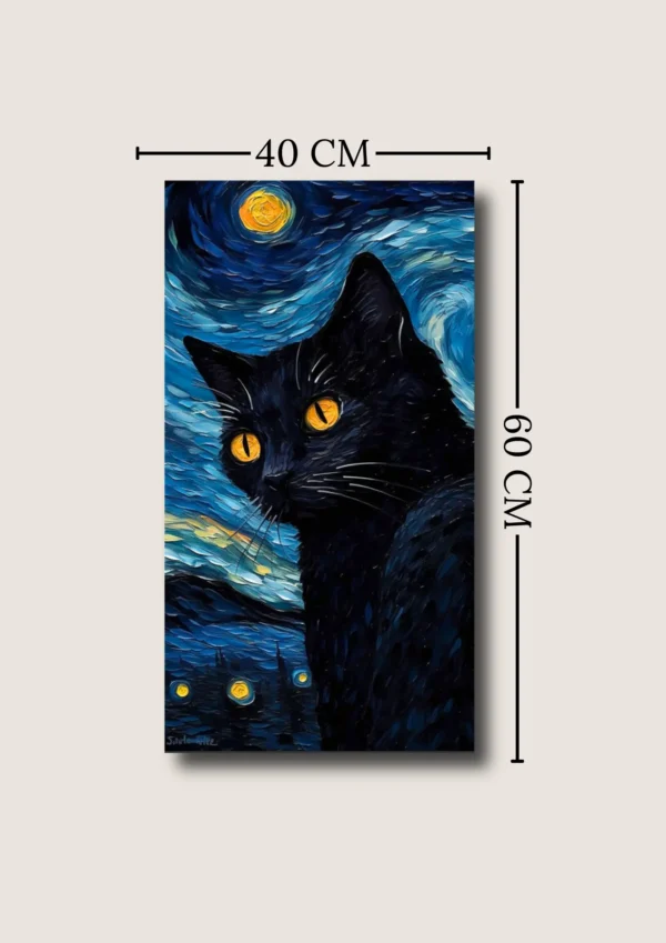CUA-013 (3) Cuadro "Meowcent van Gogh" 40x60 cm