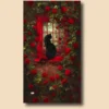 Cuadro "Cat and Roses" 40x65cm