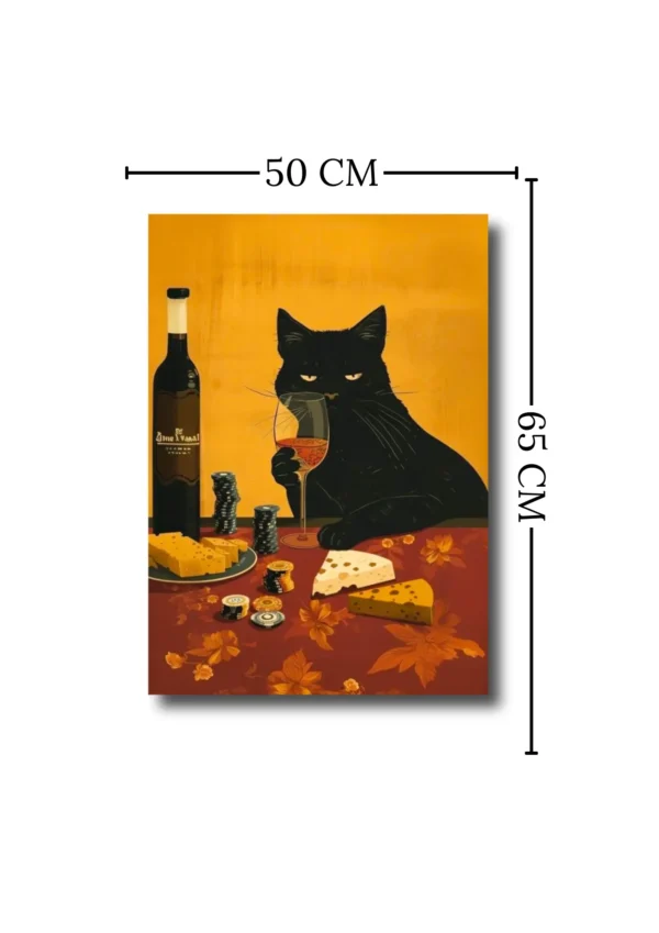 CUA-016 (3) Cuadro "Le Chat Sommelier" 50x65cm