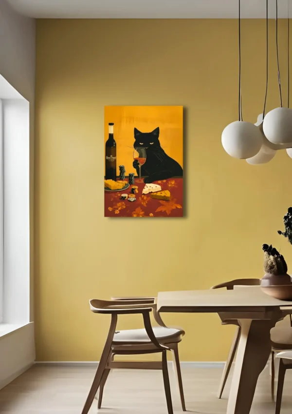 CUA-016 Cuadro "Le Chat Sommelier" 50x65cm