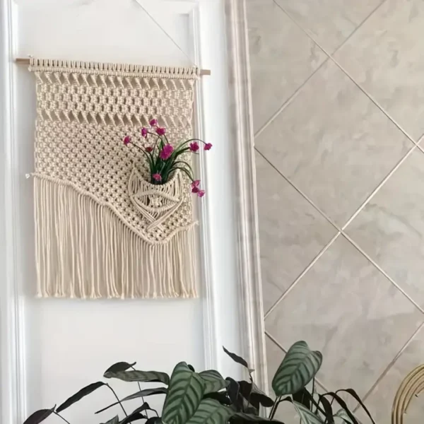 TAP-006-second Tapiz Macramé con adorno floral 50x60cm