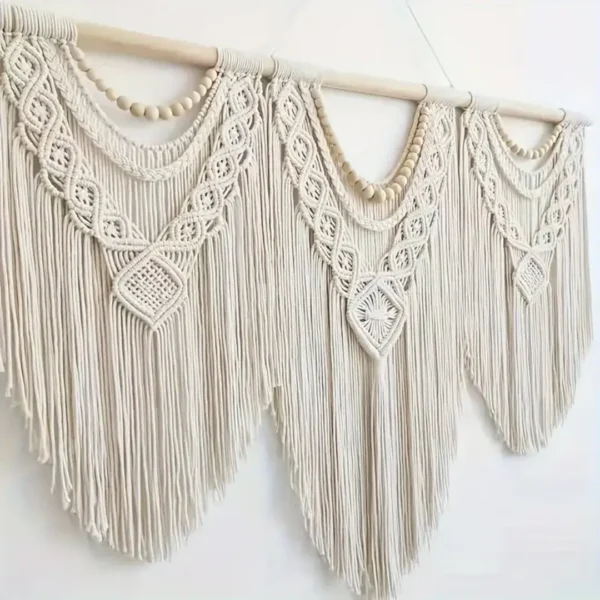 TAP-009-tercero Tapiz Macramé de 3 cuerpos 110x80cm