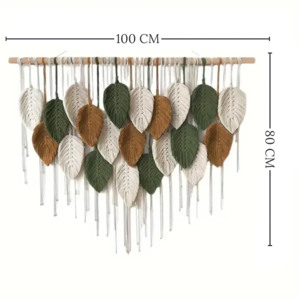 TAP-014-final Tapiz Macramé con Hojas Multicolor 100x80cm